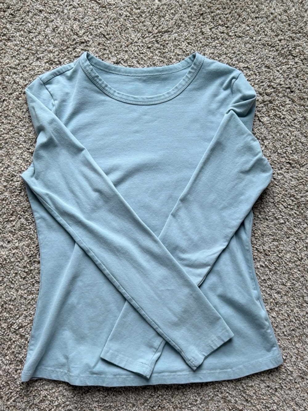 Classic Women's Long-Sleeve Crewneck Top - Light Blue